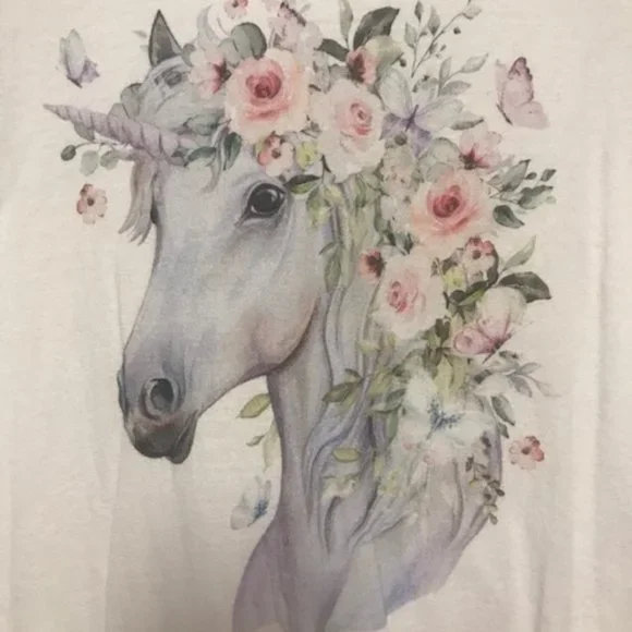 WOMENS 100% COTTON WHITE UNICORN TUNIC BY NEXT LEVEL APPAREL - Picture 4 of 4